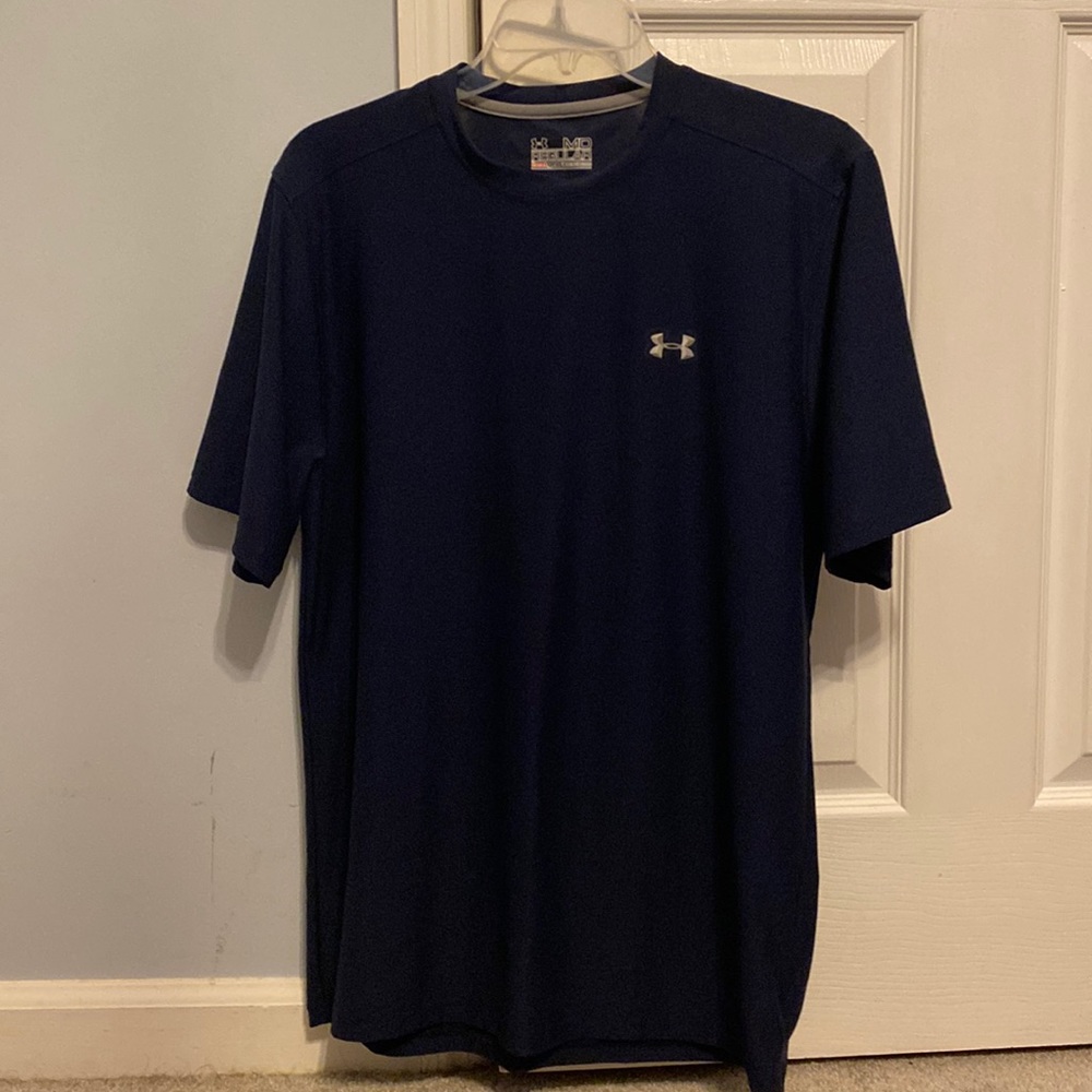 Under Armour navy blue heat gear athletic shirt